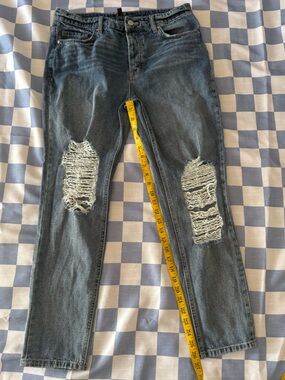 AFRM Blue Distressed Boyfriend Jeans
